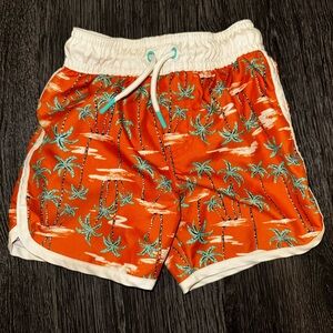 Cat & Jack Orange Palm Tree Swim Trunks